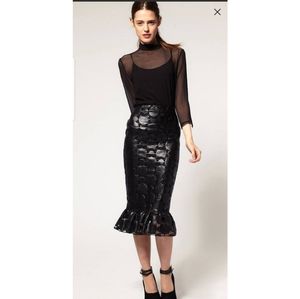 Fish tail midi skirt